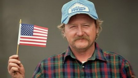 Мужчина с флагом США